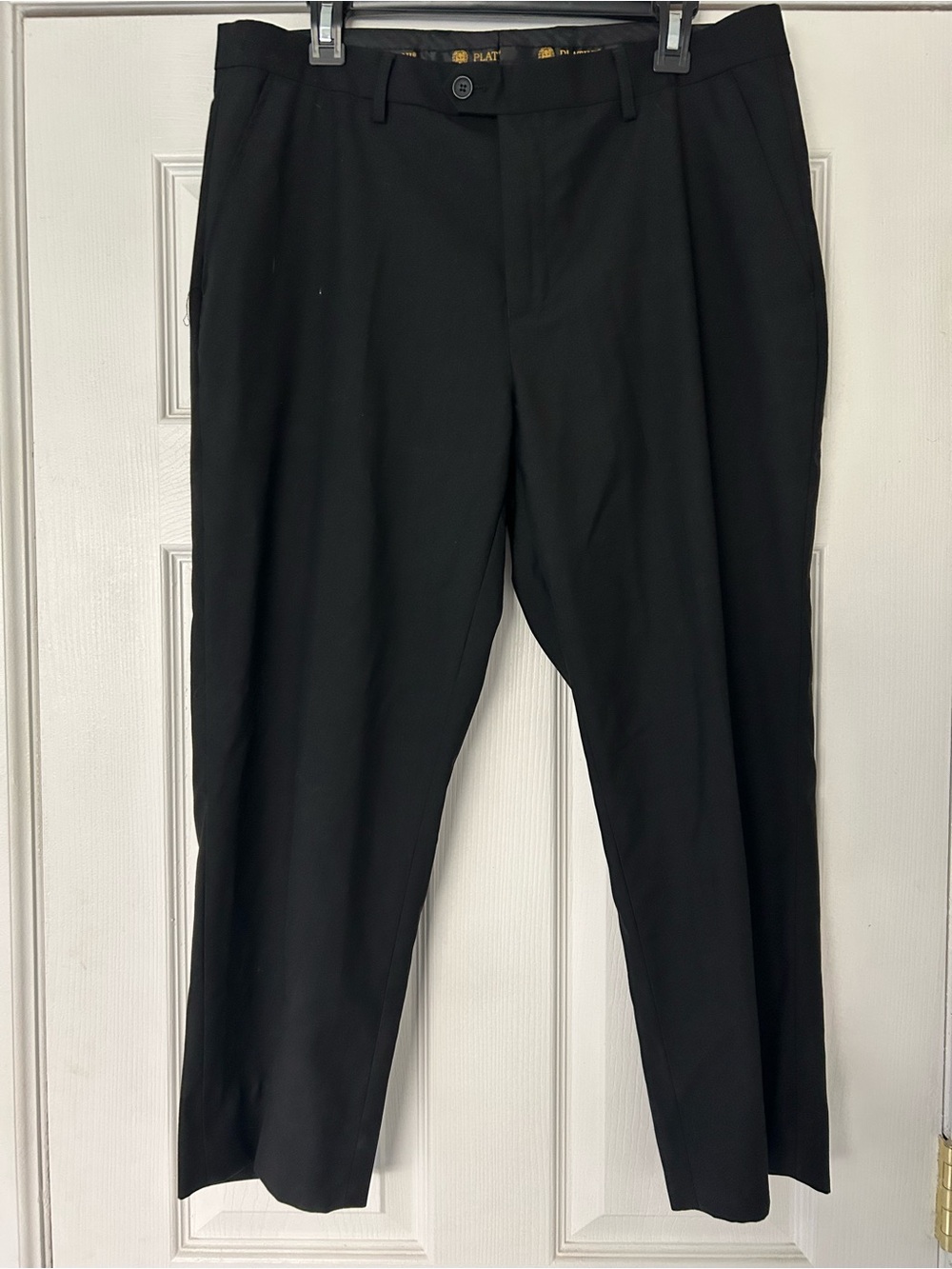 Platini Men’s Black Slim Fit Dress Pants Size 36 Short Inseam